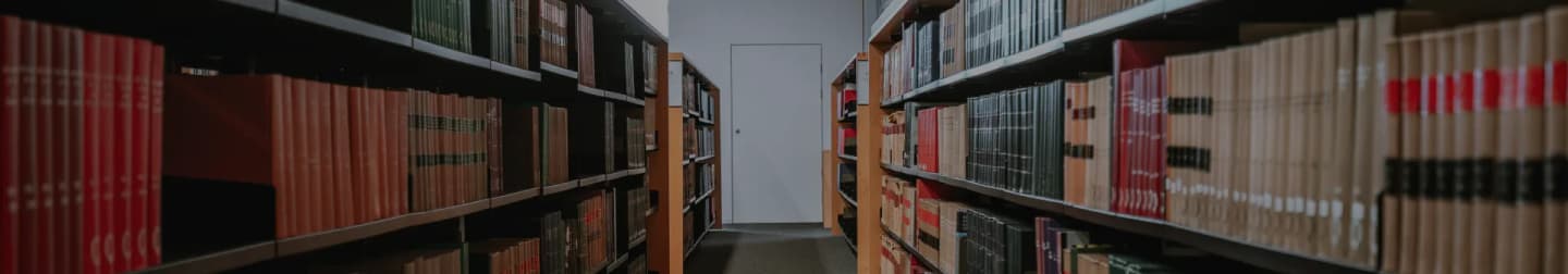 Library with books on shelves