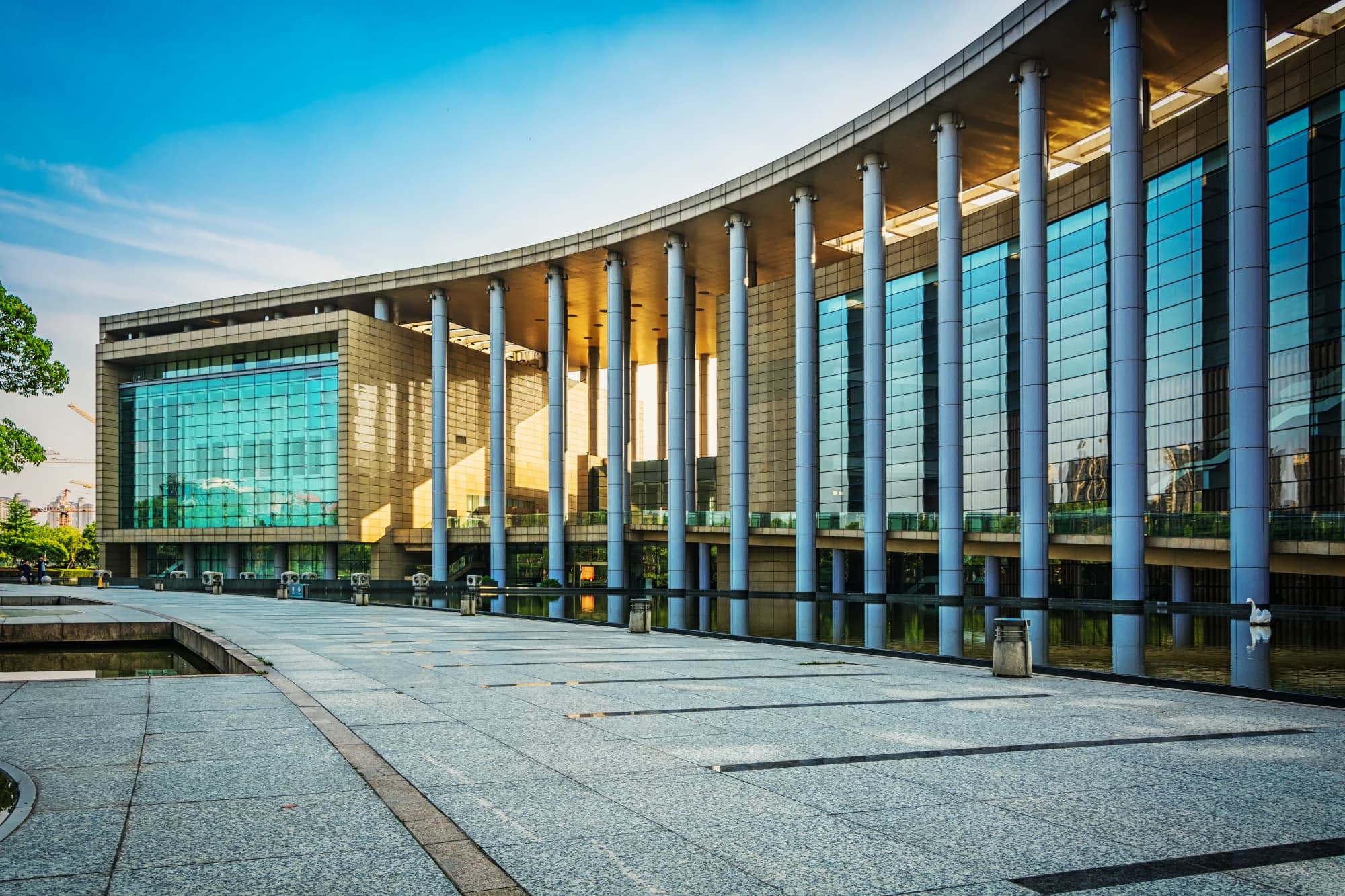 Modern university campus building